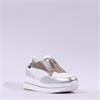 Marco Moreo Pompei Front Zip Platform - White Gold Silver